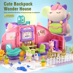 Casa delle bambole Playset giochi di imitazione giocattoli fai da te Kawaii mobili per la casa articoli in miniatura Villa per bambini castello giocattoli per ragazze regali