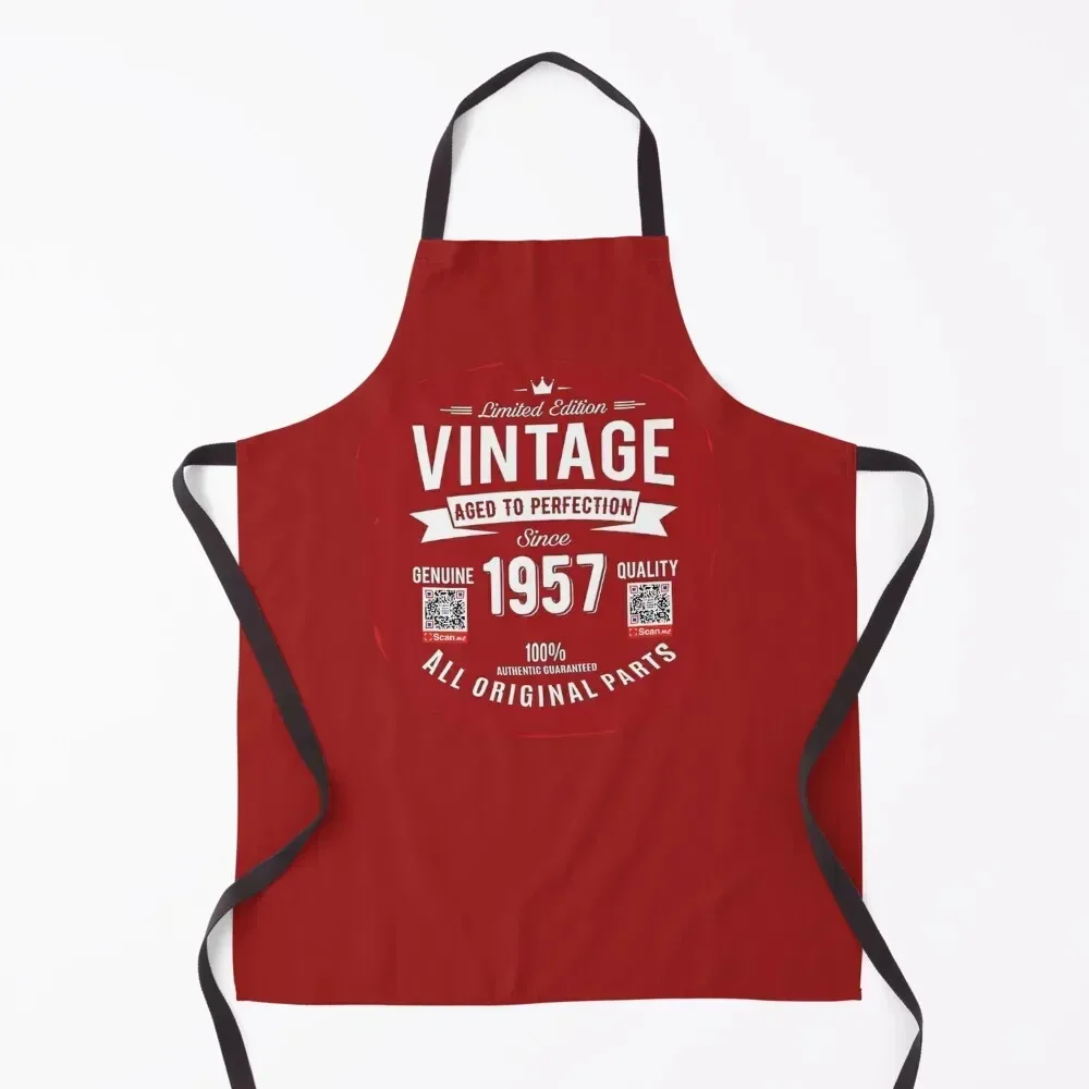 

Vintage Born in 1957 J. Pradillo Smart Design Apron Home Cleaning painters Apron