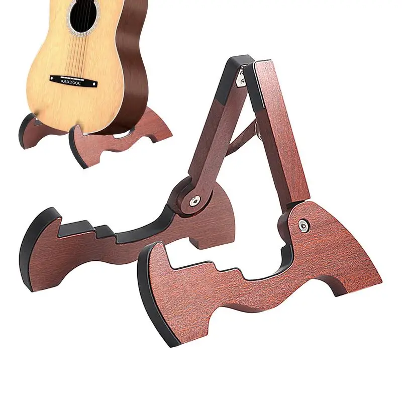 

Standing Guitar Holder Electric Bass Display Bracket Foldable Wood Storage Holder Portable Instrument Stand Fits Bass Ukulele