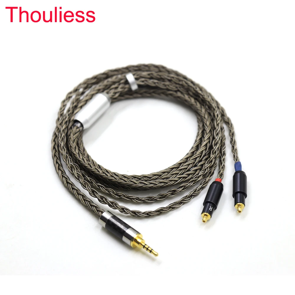 Thouliess High Quality 2.5mm 4.4mm XLR 3.5mm 16 Core Silver Plated Earphone Cable For Shure SRH1540 SRH1840 SRH1440