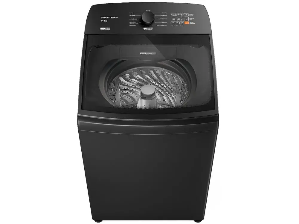 Lavadora de Roupas Brastemp 14kg Cesto Inox 12 Programas de Lavagem Cinza Platinum BWJ14A9 - 110V
