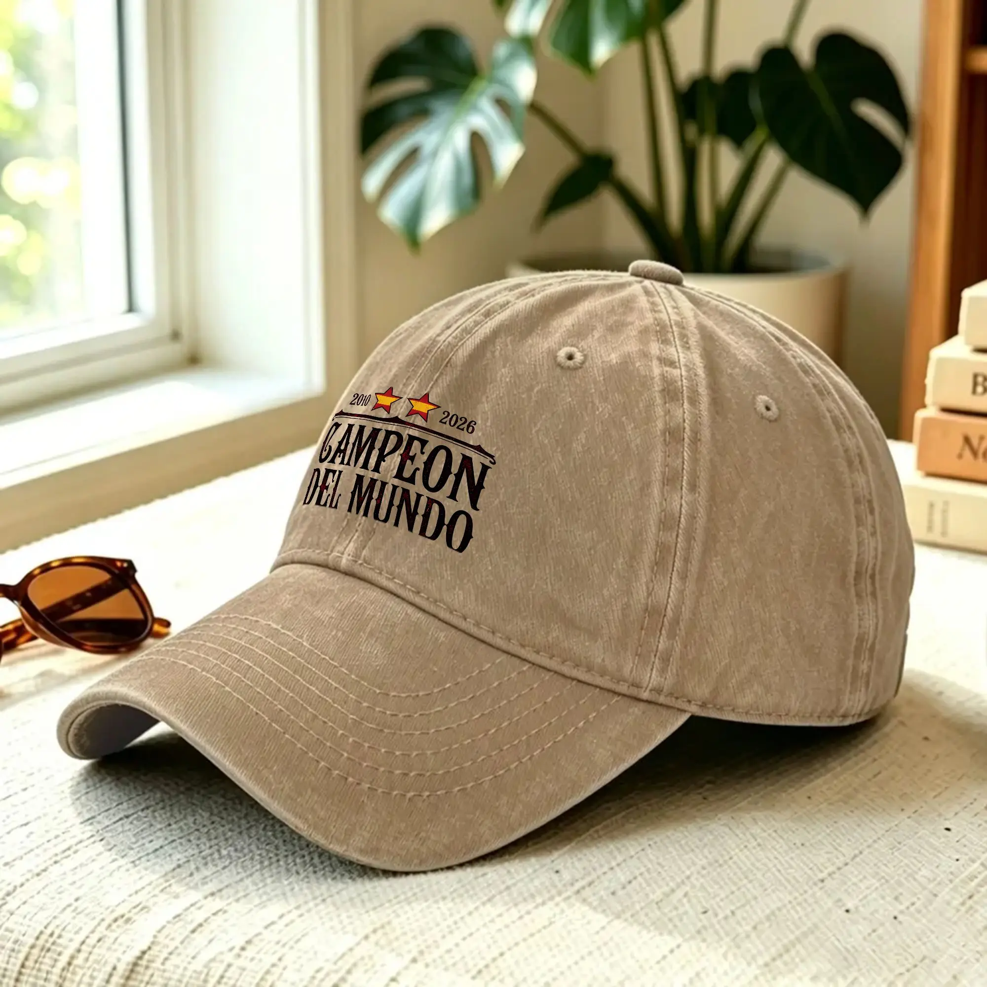 2026 Spain World Champion Two Stars Sun Baseball Cap  Casual Unisex Men Washed Hip Hop Hats Wholesale Fishing Baseball Caps