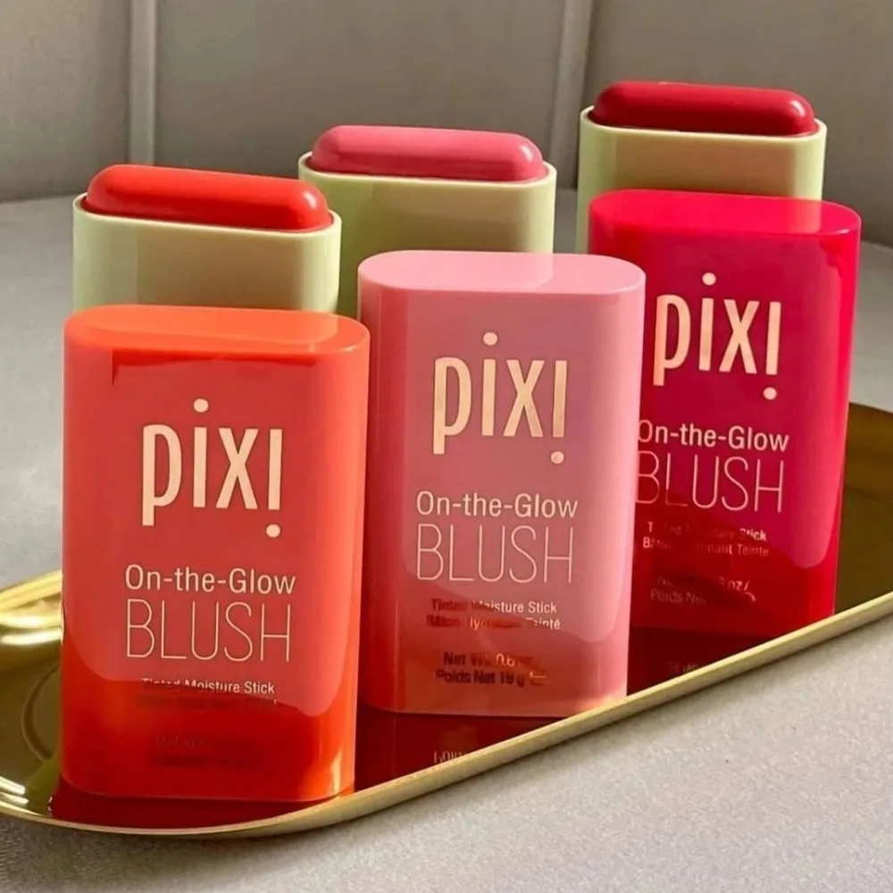 Pixi On-the-Glow Multi Blush Stick Tinta labbra cremosa Aloe Ginseng Naturale rugiadoso Bagliore su tutti i tipi di pelle Tono guancia Fleur Rubino Juicy