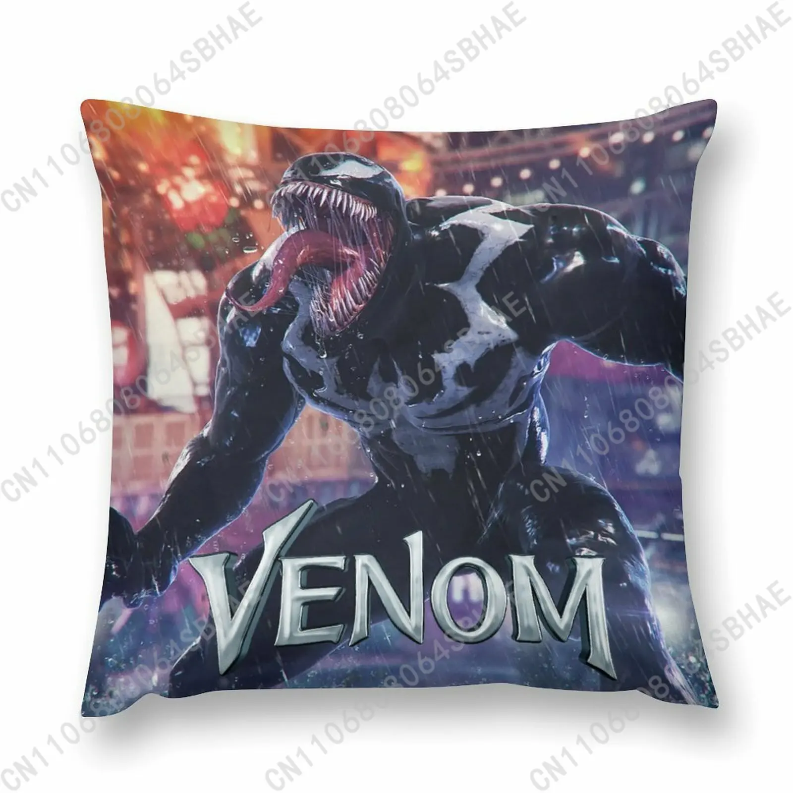 

Marvel Venom Custom Pattern Short Plush Pillow Cover Soft Short Fur Cushion Living Room Personalized Decor Cosplay