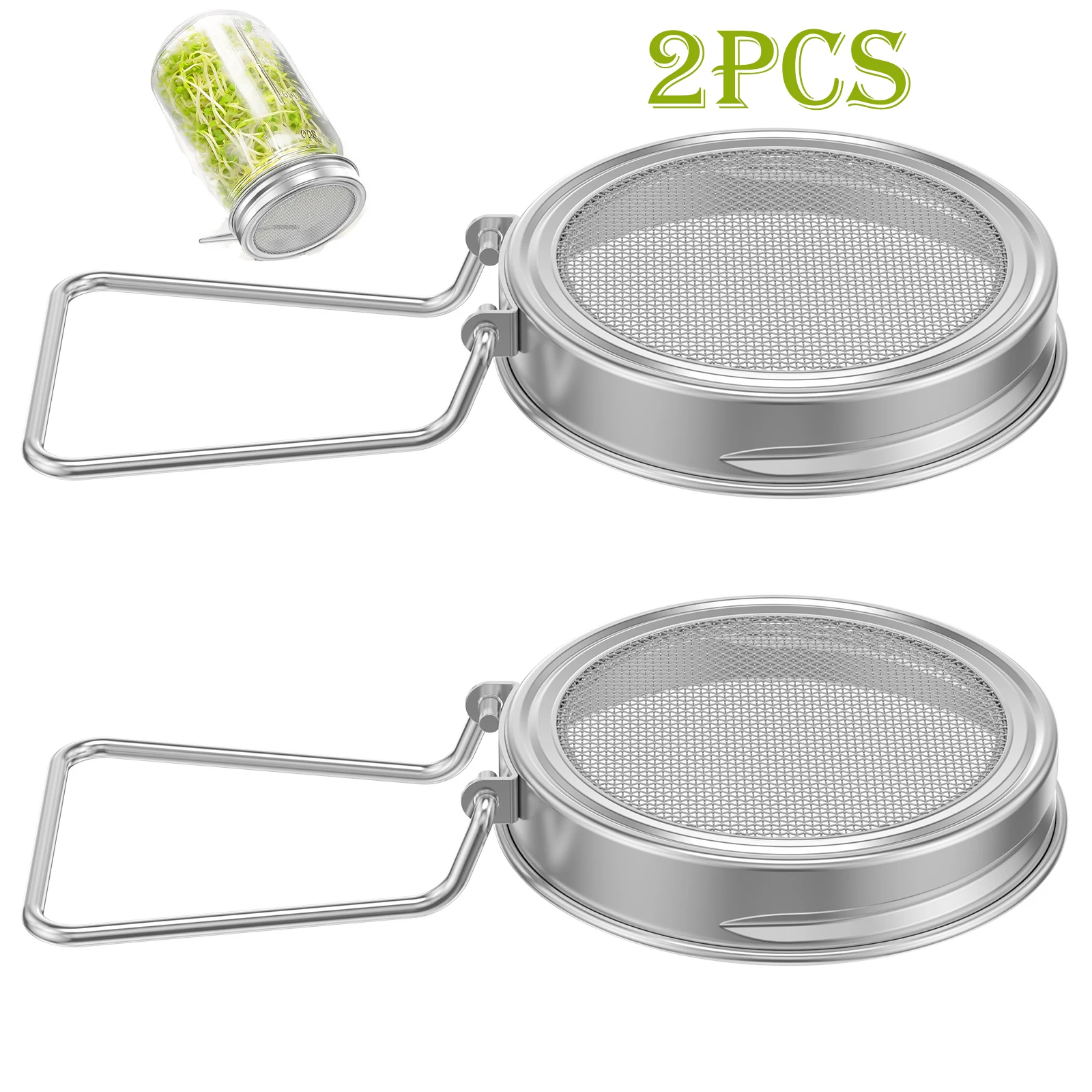 2 Tapas Reutilizables de Acero Inoxidable para Germinación de Semillas, Filtros y Accesorios para Germinadores de Brotecitos