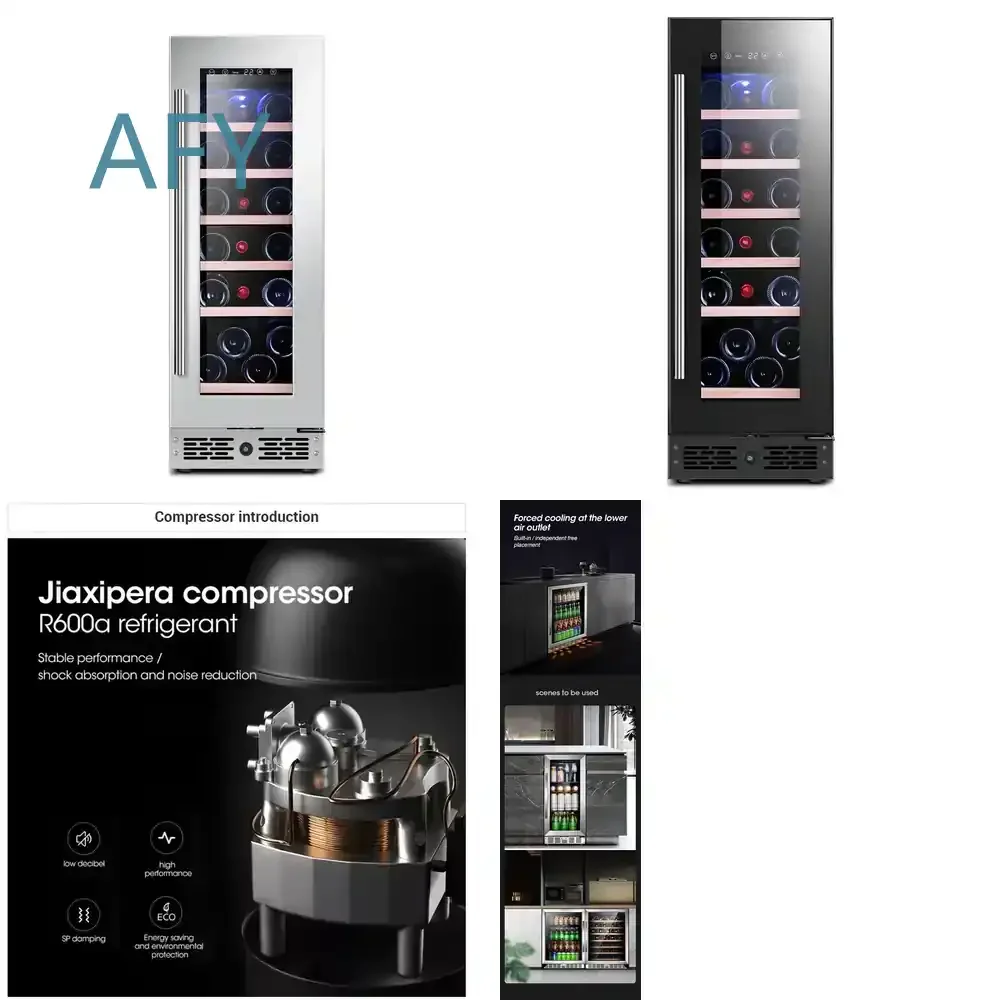 Electric Cellar Storage Glass Door 20 Bottle Cabinet for Home Wine Bar Refrigerator Freestanding Hotel Use R600a Fridge wine
