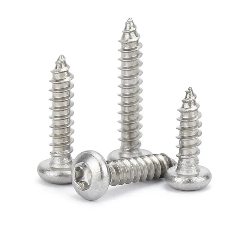 50PCS Anti-theft self-tapping Torx screw Hardened nickel-plated round head torx self-tapping screw