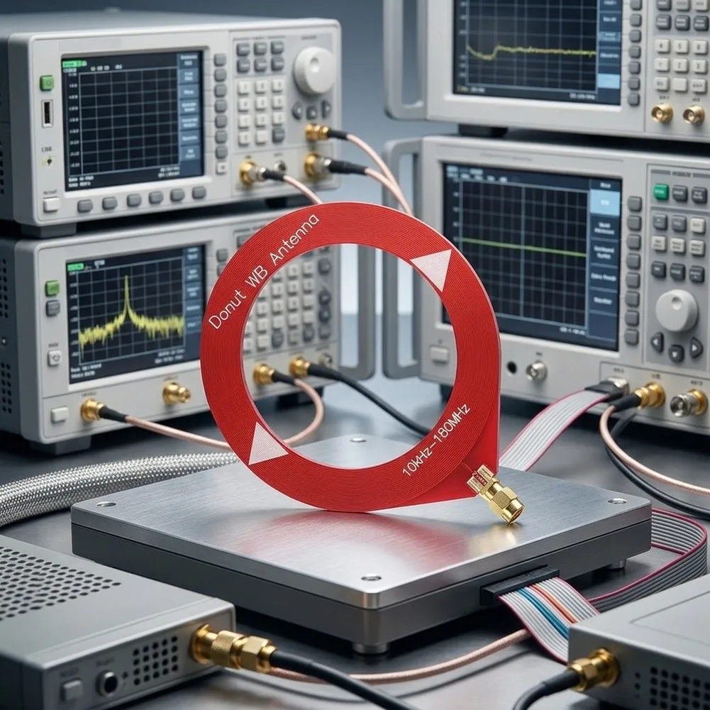 10kHz-180MHz Donut Antenna For Compact Installations Omnidirectional Coverage Space-efficient Design For SMA Male