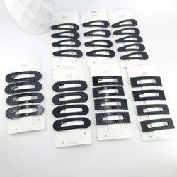 4PCS/Set Non Slip Matt Black Alloy Hairpin Big Water Drop Geometric Solid Bobby Pin Women Make Up Hair Clip Barrettte