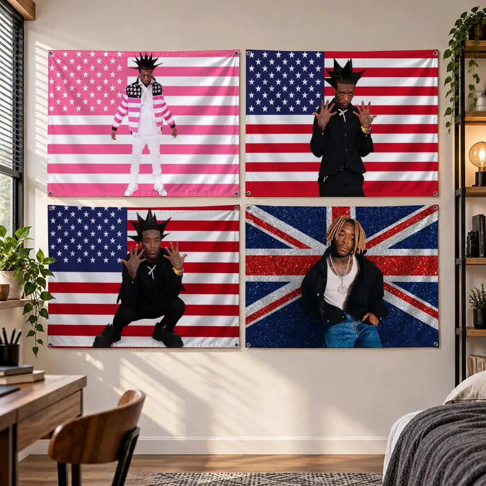 Rapper HipHop Popular L-Lil Uzi Vert Flags Banner Decor for Bedroom,Garden,Party,Club,Gaming Room,Indoor Outdoor