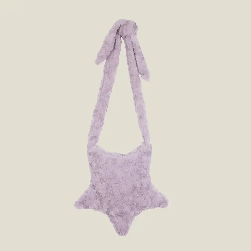 Borsa a tracolla invernale da donna in morbido peluche tracolla fai da te borse a tracolla pelose femminili borsa a tracolla per ragazze carine e