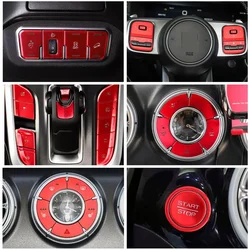 For GWM Tank 300 2021-2024 Red Accessories Engine Start Stop Headlight AC ESS Center Console Button Cover Sticker Anti Scratch