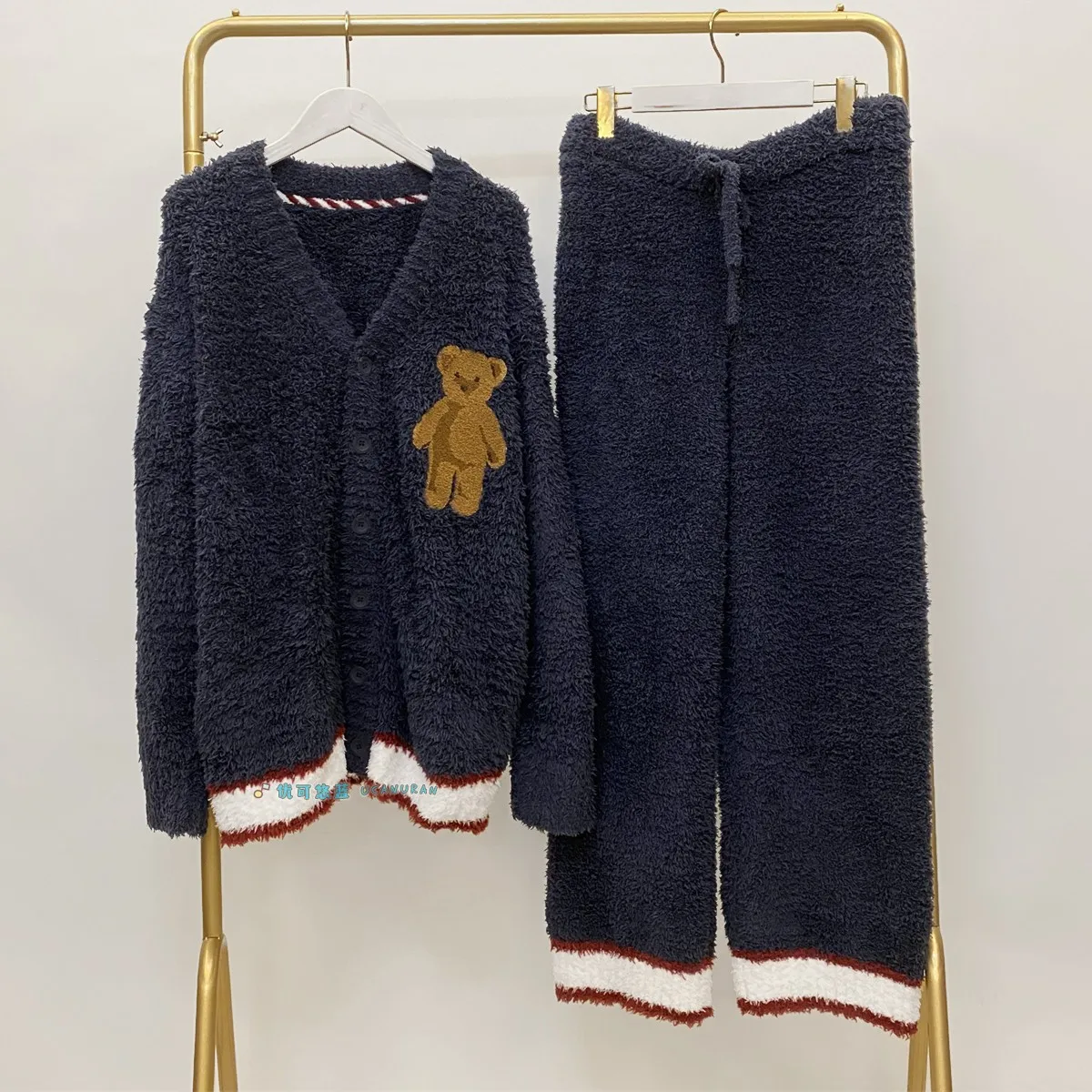 Japan Original GP Winter Thick Sweaters Bear Pajamas Home Wear Pique Cardigan Lounge Wear