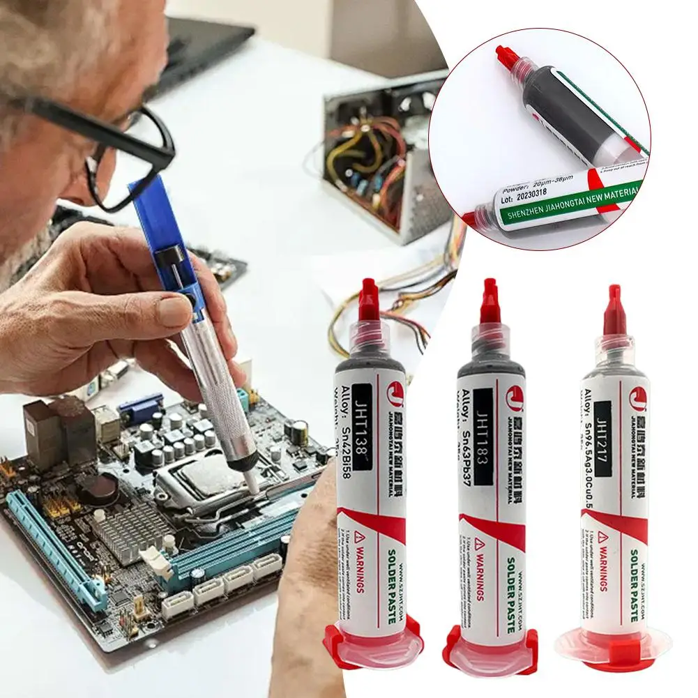 

Lead-free Syringe Solder Paste Low High Temperature Flux For Soldering Led Sn42bi58 Sn63 Smd Repair Tin Paste R6L6