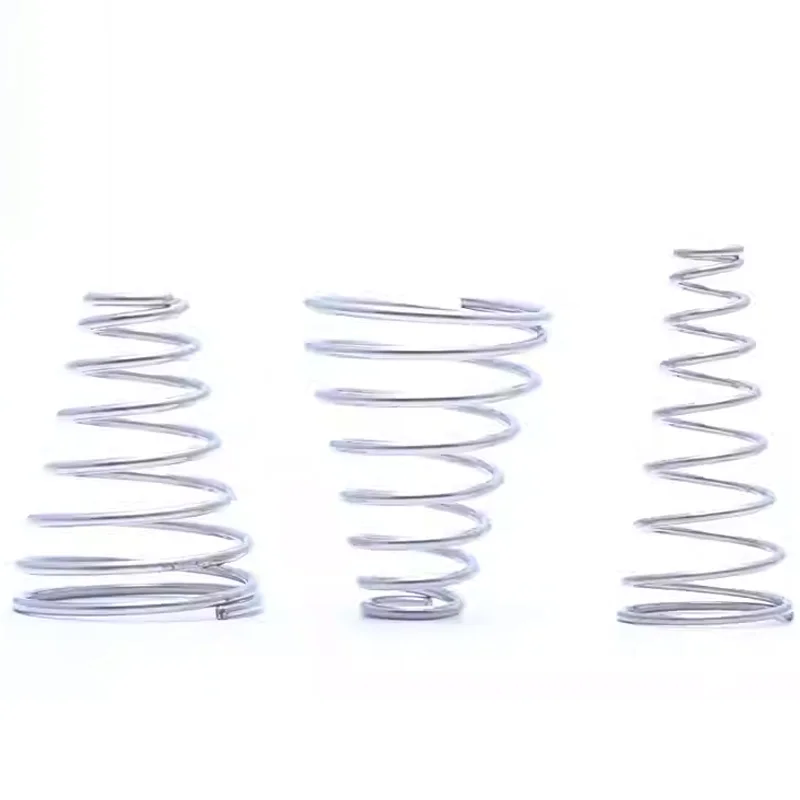 Fil Dia 0.2/0.3/0.35/0.4/0.5/0.6/0.7mm-3mm ressort de tour 304 fil conique en acier inoxydable ressort de Compression conique hauteur 4-70mm