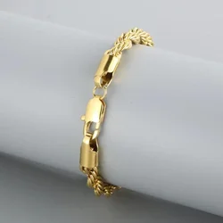 Wholesale 18K Gold 925 Sterling Silver 4MM Rope Chain Bracelets for Men Women Lady Boy Wedding Party Gifts 20cm 8inch