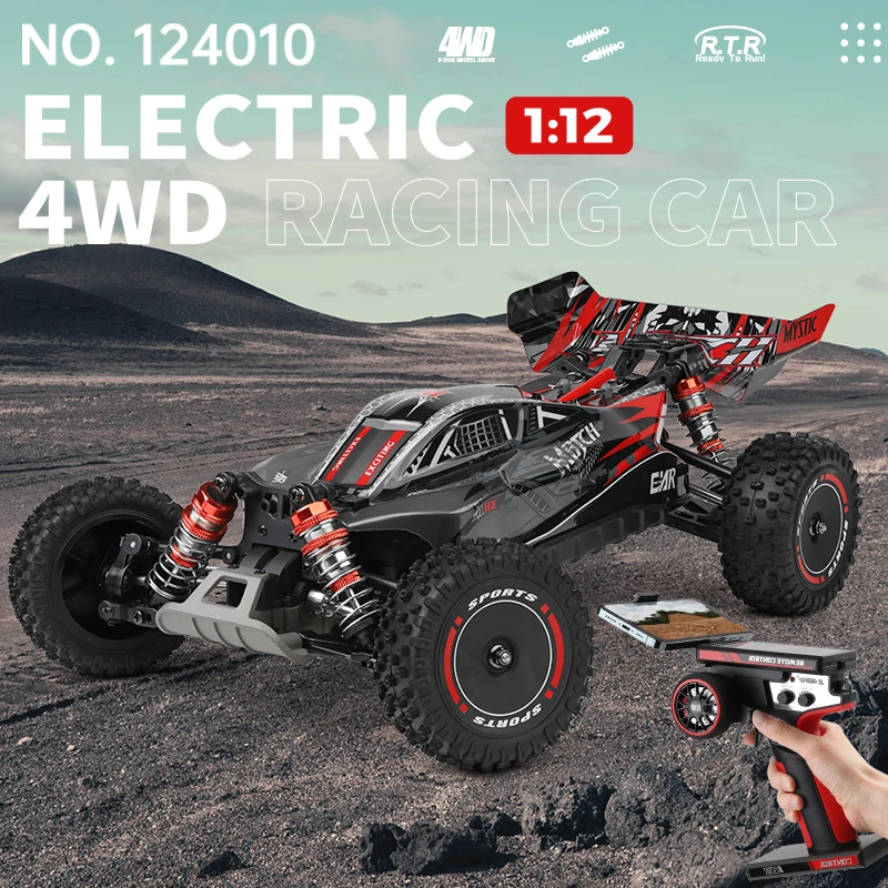 WLtoys 1/12 RC Car 124010   55KM/H 4WD elektryczne szybkie profesjonalne samochody wyścigowe do driftu V8 2.4G zdalnie sterowany samochód zabawki