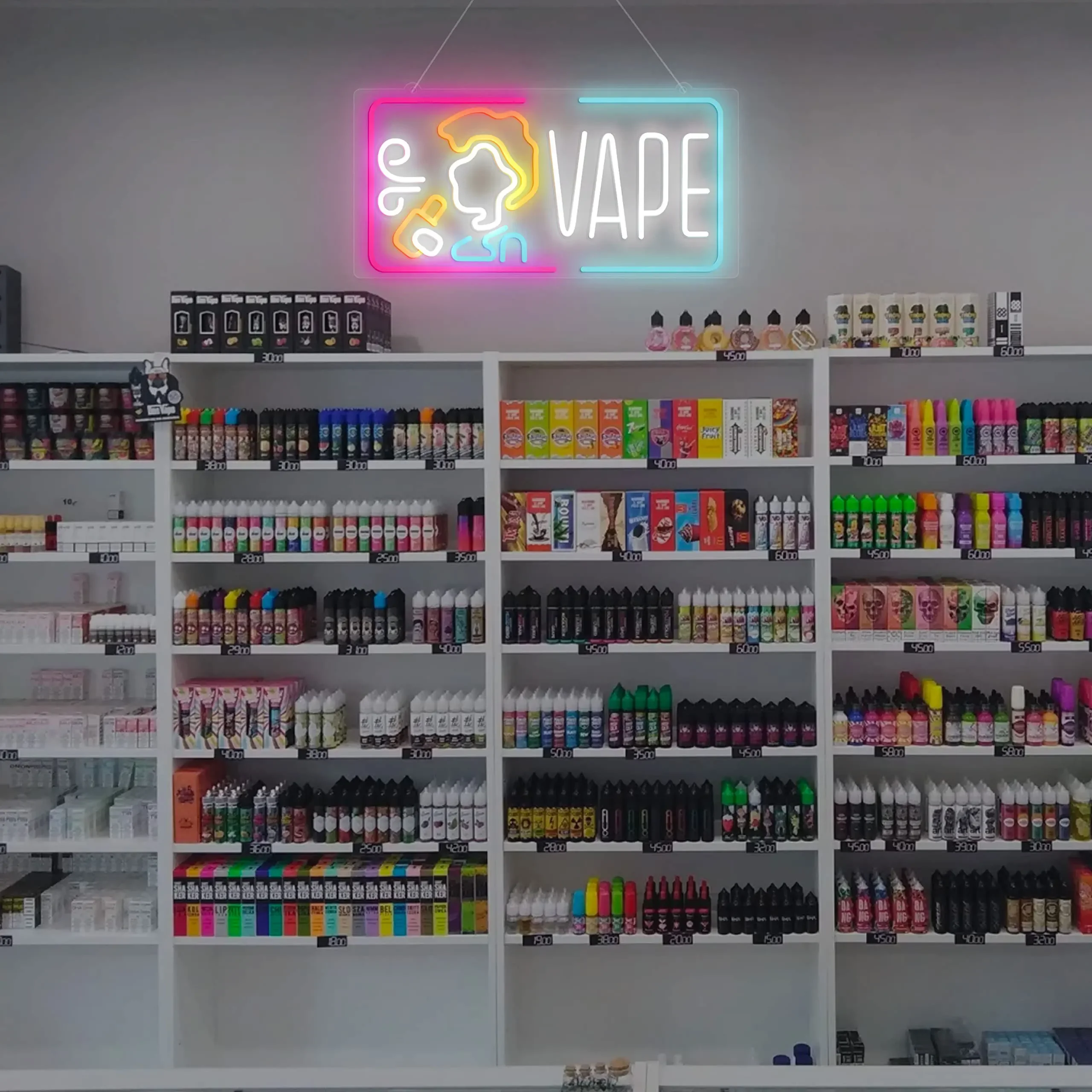 Vape Shop 비즈니스 광고용 네온 사인, 남자 동굴 조명, 수제 LED 아트 장식, 흡연 라운지용 분위기 네온 조명