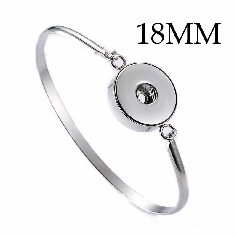 New Arrival 220 Stainless Steel Bracelet Bangle For Women Gift 12mm 18mm Snap Button Charm Interchangeable DIY Jewelry