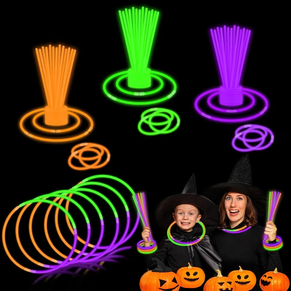 

Halloween Glow Sticks Toys Gifts for Kids 72-300 PCS, Light up Party Favors Supplies Accessories for Toddlers, Non Candy Treat