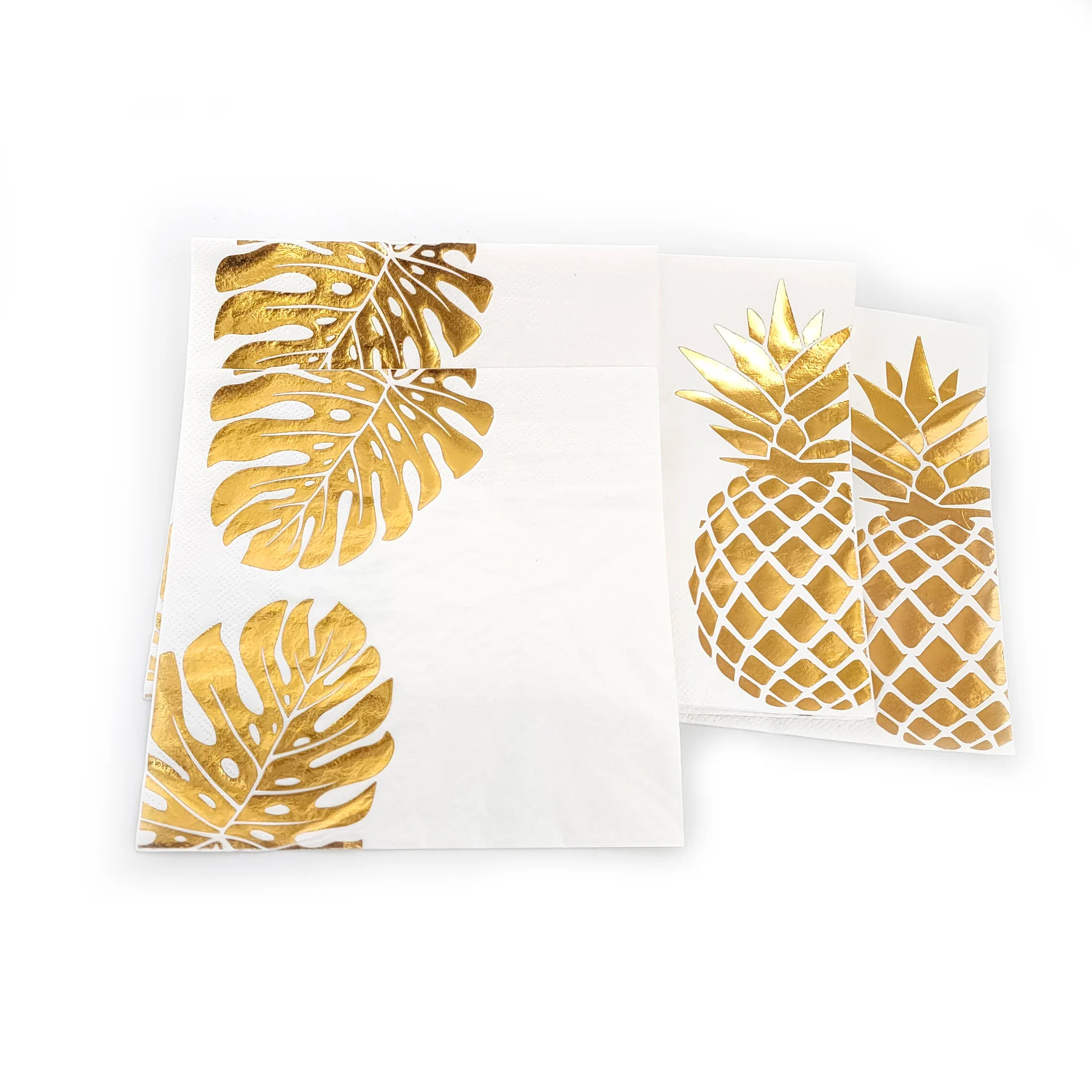 

Disposable Decorative Napkins, Bronzed Pineapple Leaves, Simple Style, Seaside Resort, Restaurants, 100Pcs