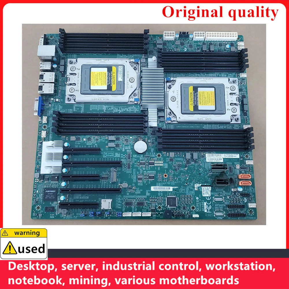 Used For Supermicro H11DSi SP3 For EPYC Dual Motherboard REG ECC DDR4 Support 7742 7H727601 7571 server workstation motherboard