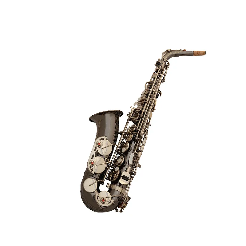 Professionelles E-flat Alt-Saxophon aus schwarzem Nickel mit Vollblumen