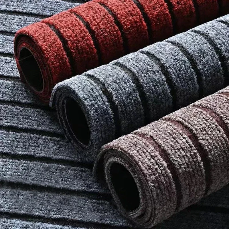 Polyester Classic Striped Kitchen Floor Mat Door Carpet, Close To The Ground, Non-slip and Anti-fouling, Strong Adsorption