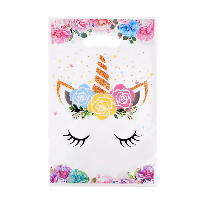 10-30 sztuk torebek do pakowania ciastek z cukierkowa torebka na prezent jednorożca dla dzieci motyw jednorożca materiały urodzinowe dekoracja Baby Shower ślubne — zdjęcie 7