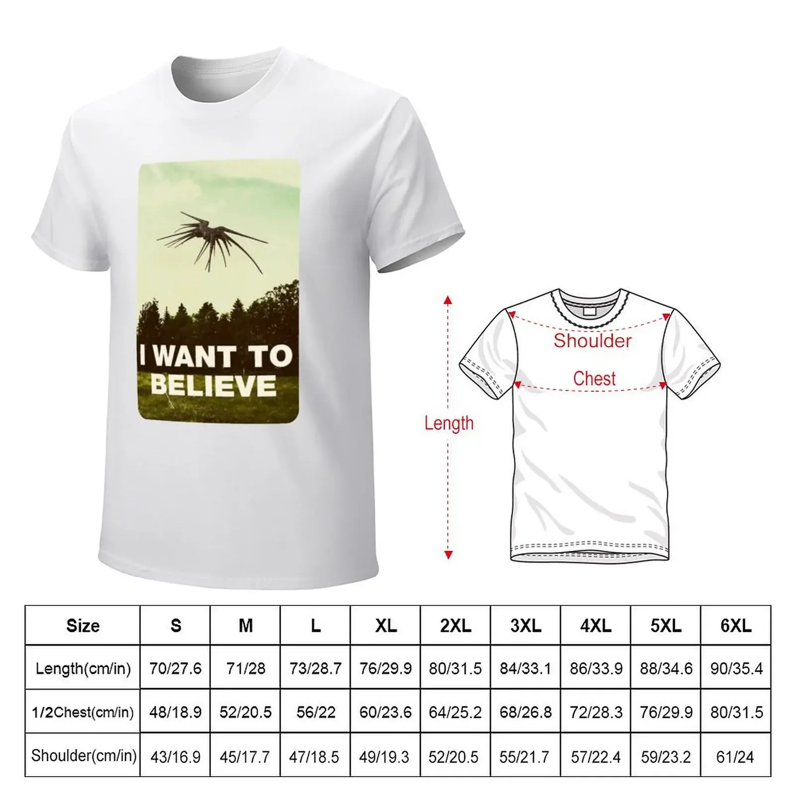 I Want to Belive - UFO - White - Sci-Fi T-shirt animal prinfor boys graphics summer tops boys animal print t shirt men