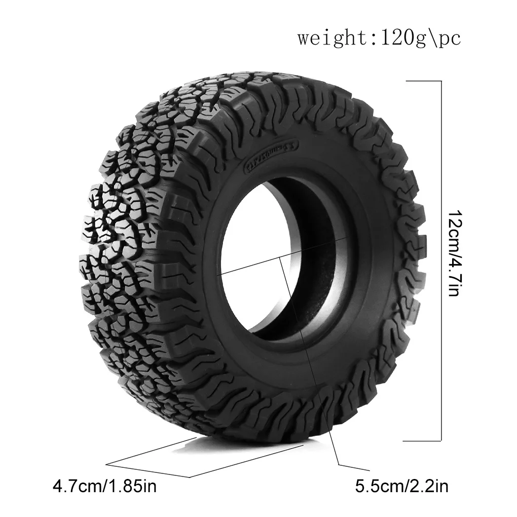 

2,2-дюймовые резиновые шины 120x47 мм, 4 шт., колесные шины для 1/10 Rc Crawler Car Redcat Axial Traxxas Trx4 Trx6 D90 RGT Rc Автозапчасти