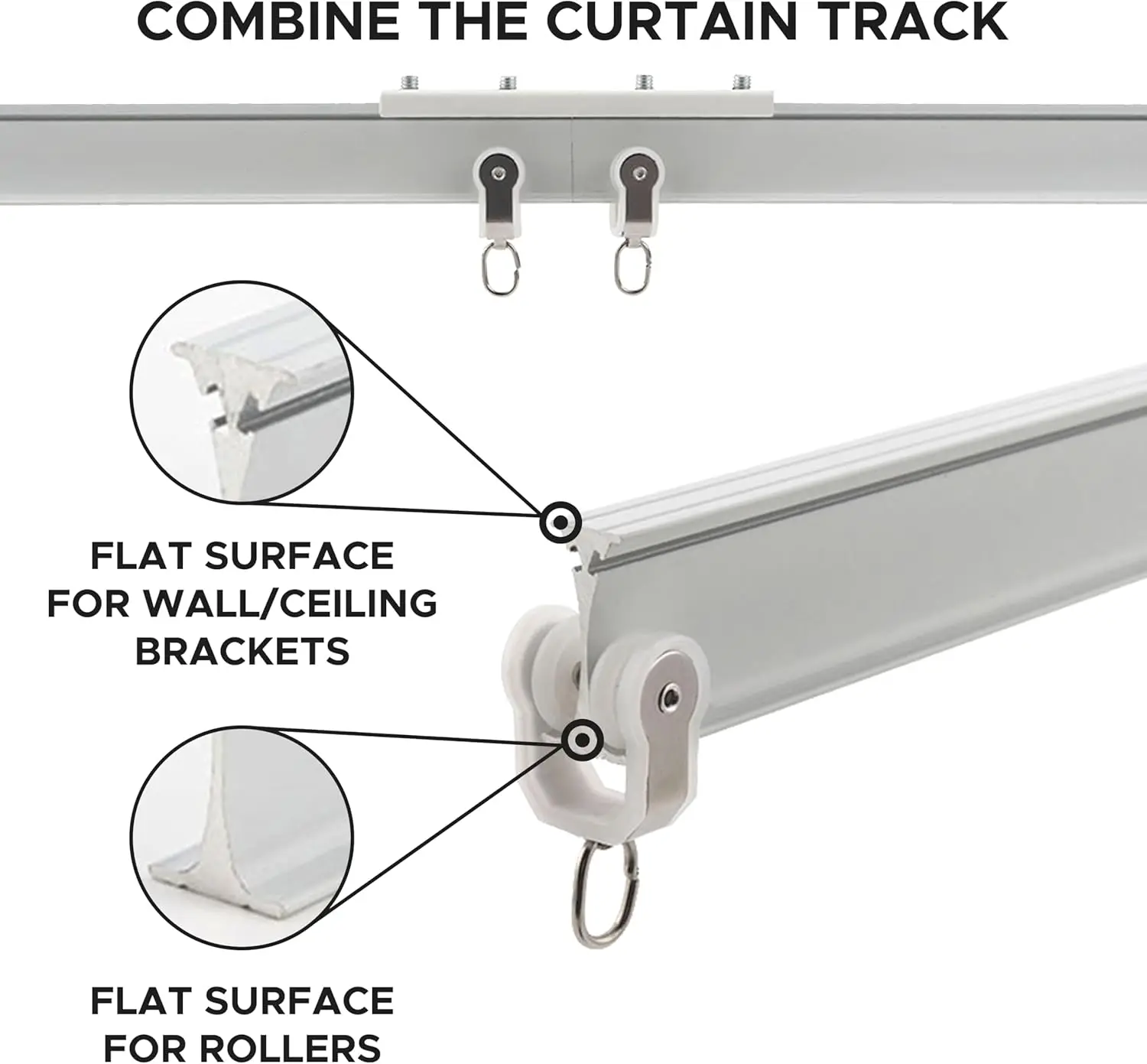 Flexible Ceiling Curtain Track - 5m Bendable Rail for Bay Windows, RVs, Room Dividers, Easy Install