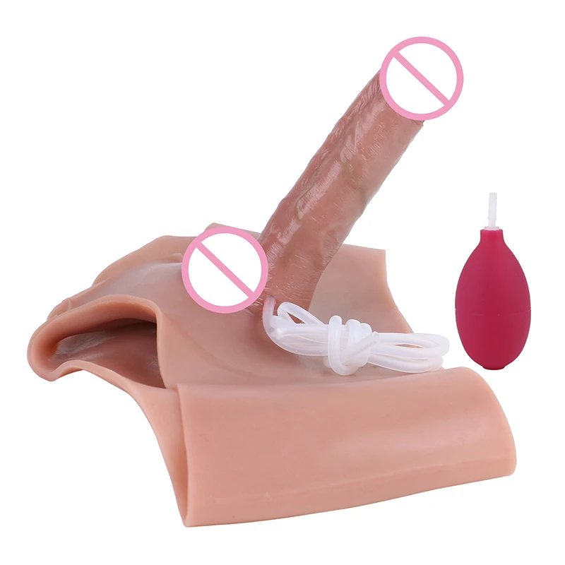 16.5cm/6.5inch Small Dildo Stretchy Silicone Squirting Penis Shorts Trans-Man LGTBQ Underwear Women Masturbator Adult Sex Toys