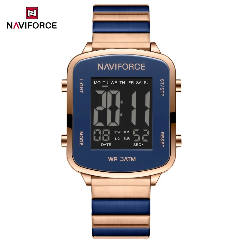 

NAVIFORCE Waterproof Digital Watches Women’s Electronic Wristwatch Sport Fashion LCD Date Display Steel Strap Relogio Feminino