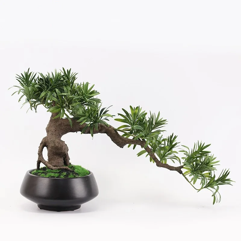

Zen simulation welcome pine Luo Hansong bonsai ornament porch tea room potted soft decoration