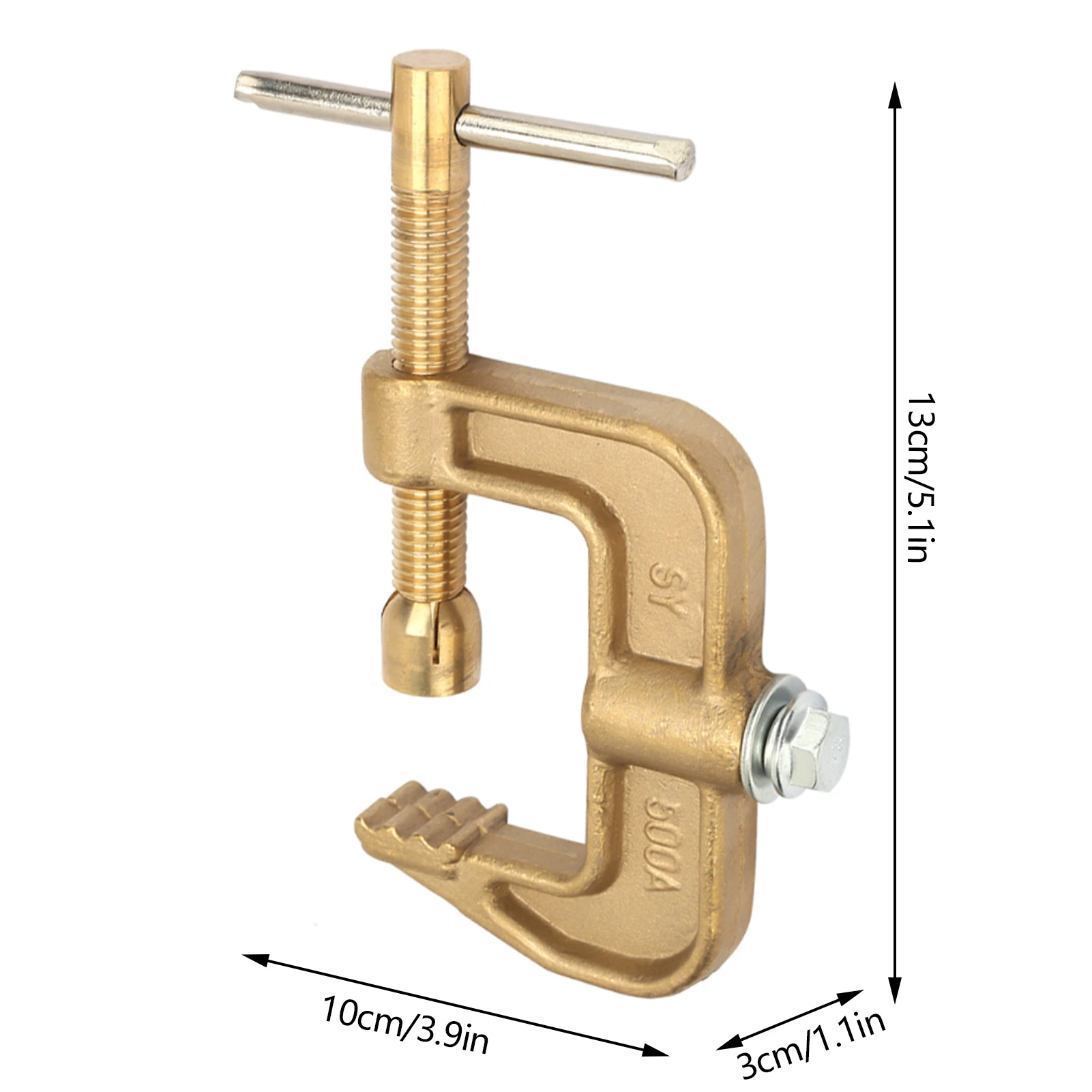 Ground Welding Earth Clamp, 500A Brass Material Classical G Shape Ground Welding Earth Clamp for Welding Machine