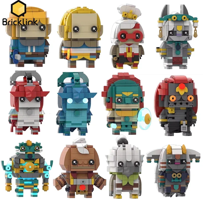 

Экшн-фигурки Bricklink Ideas Zeldaing Tears of the Kingdom Link Skull Kid Riju Purah Brickheadz, наборы строительных блоков, игрушки в подарок