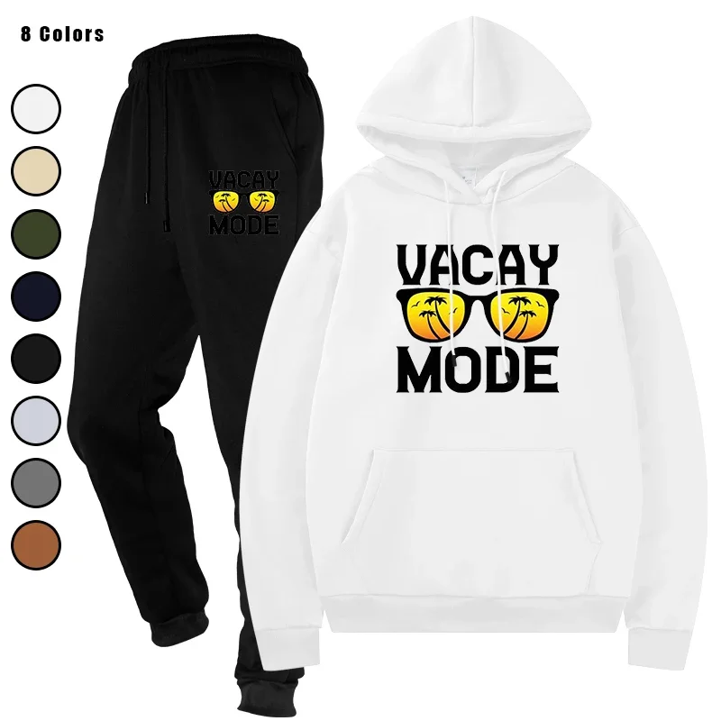 

Men's Casual Male Streetwear Sweat Suit Two - Piece Sportswear Tracksuit Set Top and Pants Sporting Suits