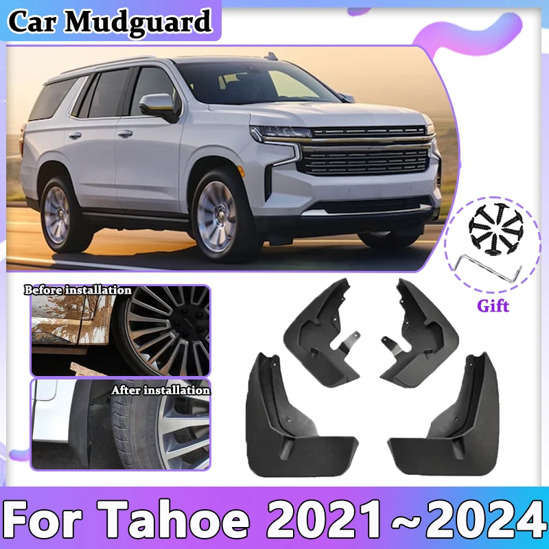 

Car Mud Flaps For Chevrolet Tahoe 2021~2024 GMC Yukon Mudguards Splash Guards Front Rear Anti-splash Fender Mudflaps Accessories