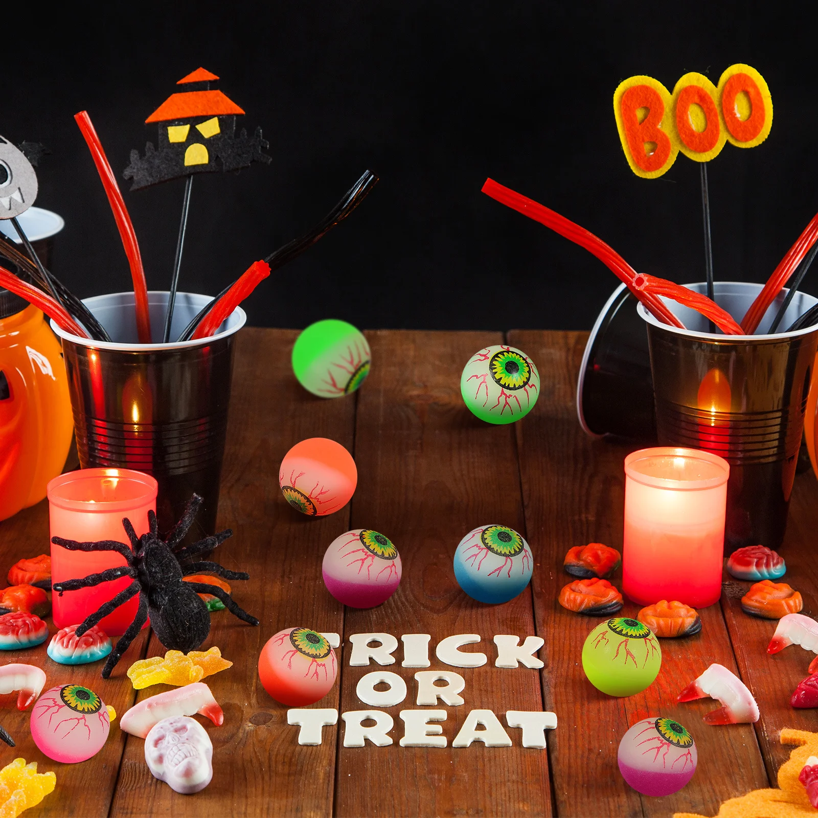 10 قطعة 32 مللي متر يتوهج في الظلام نطاط مقل العيون كرة العين المخيفة للحزب المفضلة لوازم الاطفال كرنفال جوائز كرات نطاطة ل #6