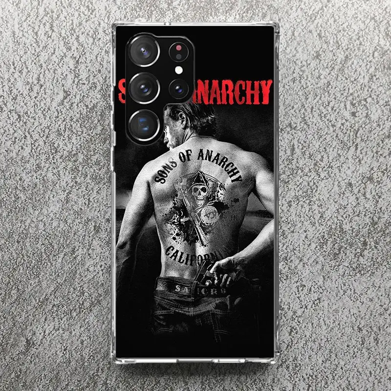 Sons Of Anarchy Black Phone Case For Samsung Galaxy S25 S24 S23 Ultra S22 Plus S21 S20 FE S10 + S25Ultra S24U Soft Cover Shell S