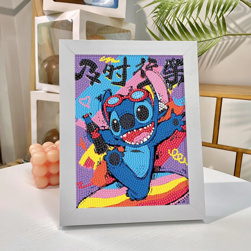 Sanrio Stitch naklejki diamentowe DIY ręcznie robione dziecięce hafty diamentowe pełne diamentowe Kuromi Ruby Cartoon malarstwo dekoracyjne