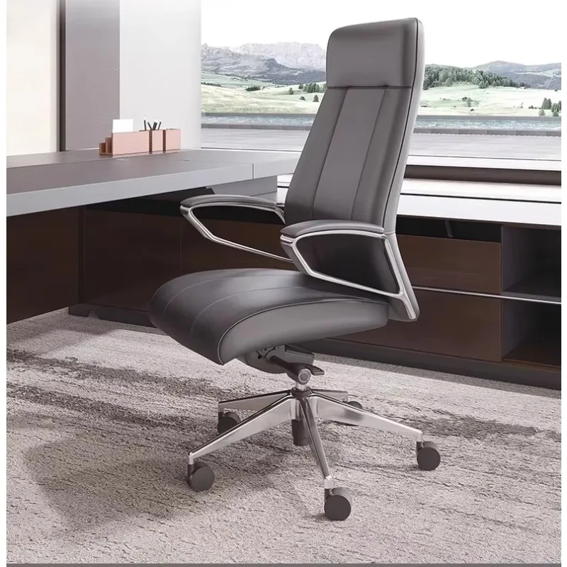 [2026]Ergonomic High Back Comfortable Office Furniture Lumbar Support Leather Swivel Executive Office Chair