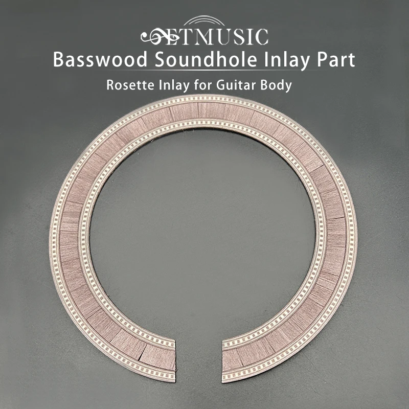 Rosette madeira embutidos Soundhole guitarra, partes do projeto do corpo, cor natural, clássico, 2pcs