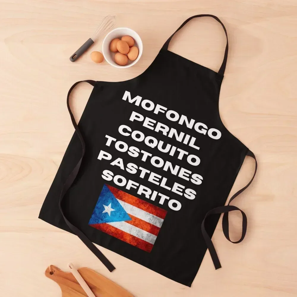 

Coquito,mofongo puerto rican pride Apron kitchen woman man chef uniform Home and kitchen products kitchen girl Apron