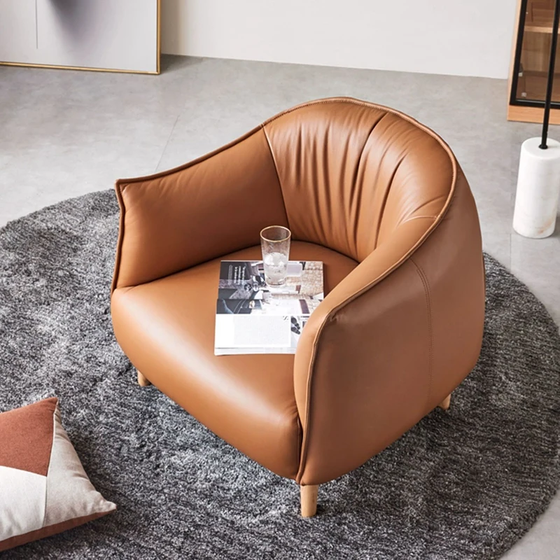 Nonslip Nordic Armrest Chair Elastic Kawaii Brown Lazy Living Room Chairs Reading Modern Comfy Fauteuils De Salon Home Furniture