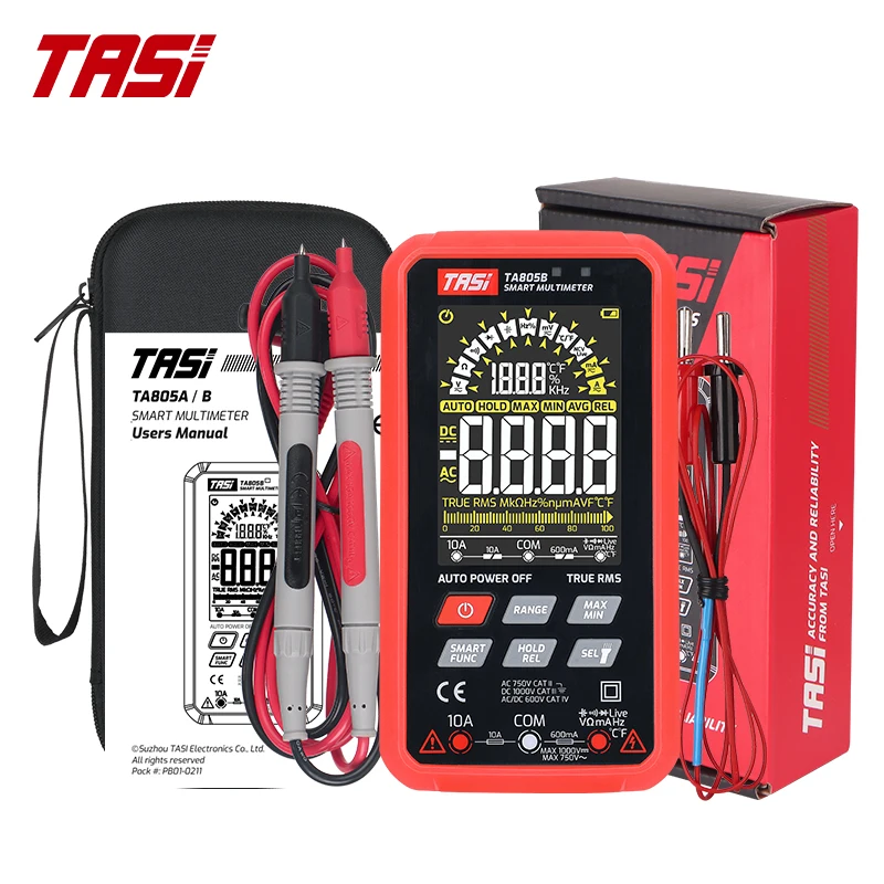 TASI TA805A TA805B Digital Multimeter With Wireless Charging Function Diode Test True Rms NCV Precise Smart Meter Voltag Tester