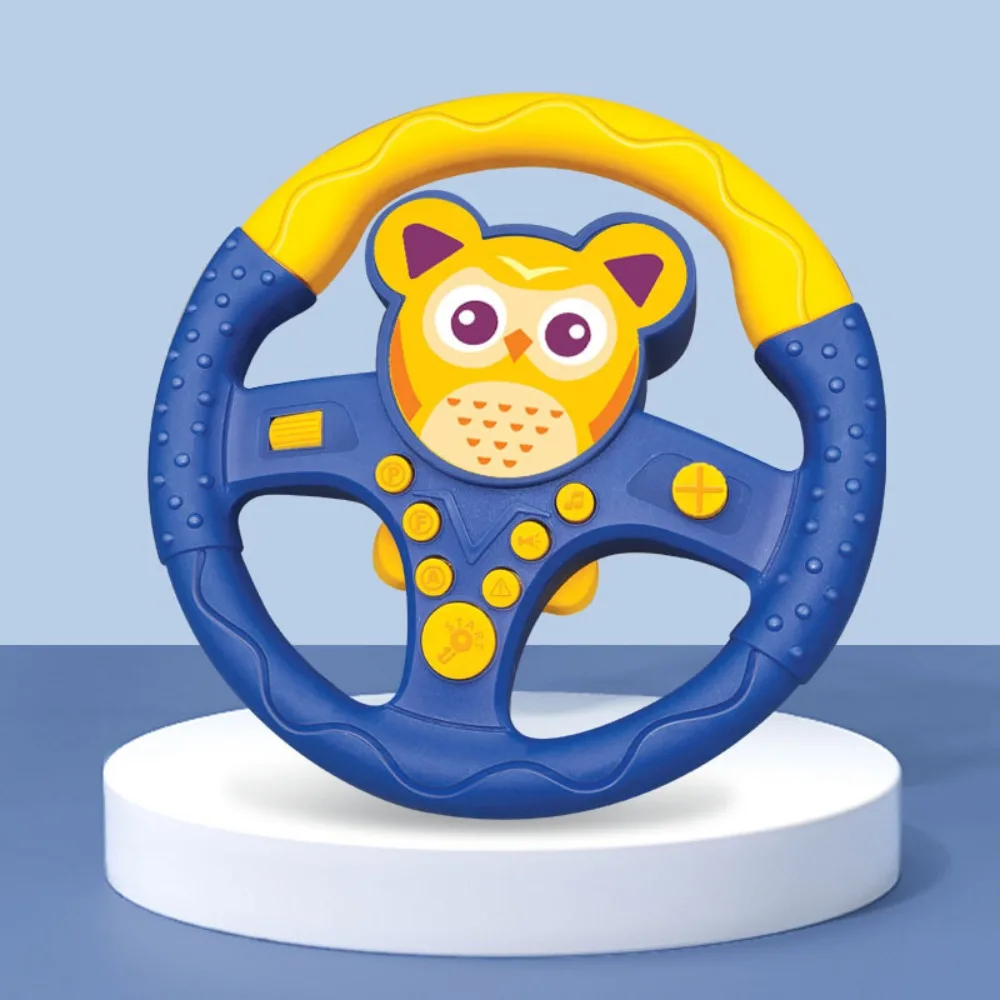 

360 ° Rotation Cartoon Copilot Steering Wheel Multi Functional Early Education Simulation Steering Wheel Montessori Simulation