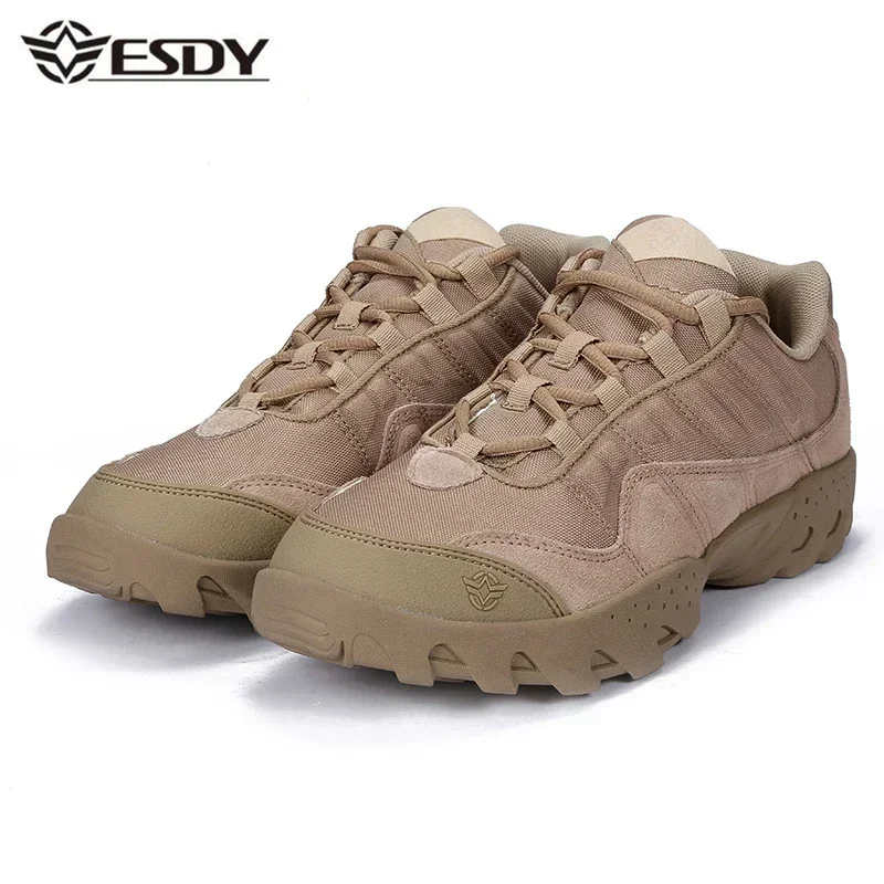 Suede Leather Hiking Shoes for Men, Outdoor Shoes, Wear-Resistant, Trekking, Walking, Hunting, Tactical Sneakers