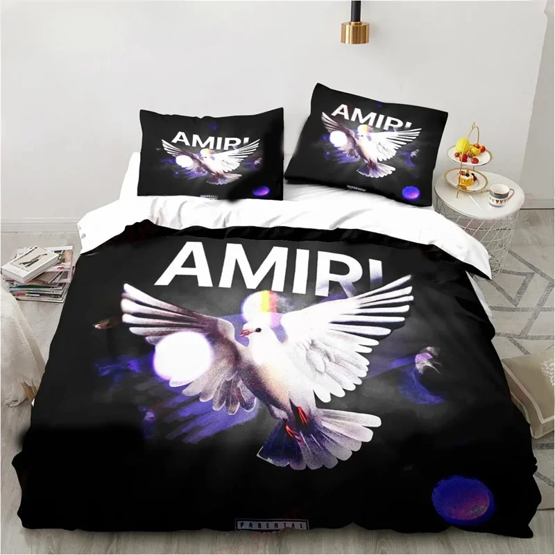 New Logo Amiris Graffiti Bedding Set,Duvet Cover Comforter Bed Set Quilt Cover Pillowcase,King Queen Twin Size Boys Girls Adults